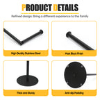 Free Standing Toilet Paper Holder Stand, Matte Black Stainless Steel Floor Tissue Roll Storage Rack, Reserve Roll Storage Design Holds Up to 5 Rolls for Bathroom Washroom