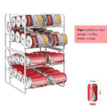 2pcs Stackable Soda Can Organizer for Refrigerator - Metal Pull-Out Shelf, Space-Saving Fridge Storage Rack for Canned Food, Kitchen Countertops & Cabinets, Black, Soda Can Holder, Utility Racks