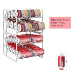 2pcs Stackable Soda Can Organizer for Refrigerator - Metal Pull-Out Shelf, Space-Saving Fridge Storage Rack for Canned Food, Kitchen Countertops & Cabinets, Black, Soda Can Holder, Utility Racks