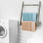 3-Tier Wall Hanging Towel Ladder Farmhouse Whitewashed Mini Hand Towel Rack