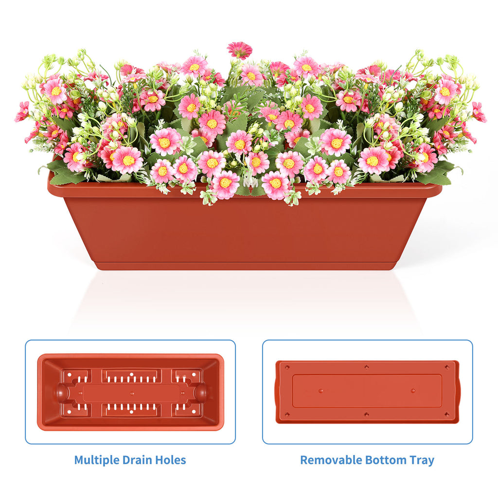 3-Tier Vertical Planter Stand with Drainage, Brick Red Elevated Garden Bed for Growing Herbs, Vegetables, and Flowers Outdoors