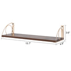Modern Arched Floating Shelves Set of 3 - Gold Metal & Dark Wood Wall Shelves for Sophisticated Decor
