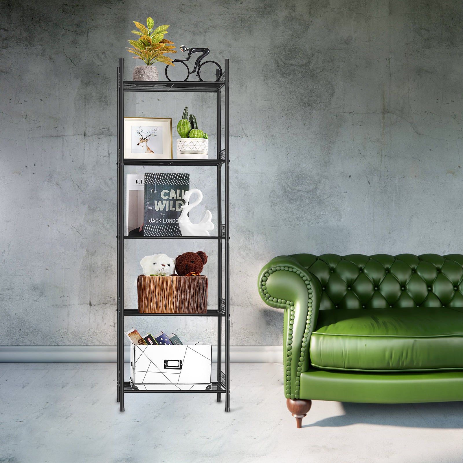 Heavy Duty Wire Shelving Unit - Freestanding Storage Rack for Bathroom, Laundry, Kitchen