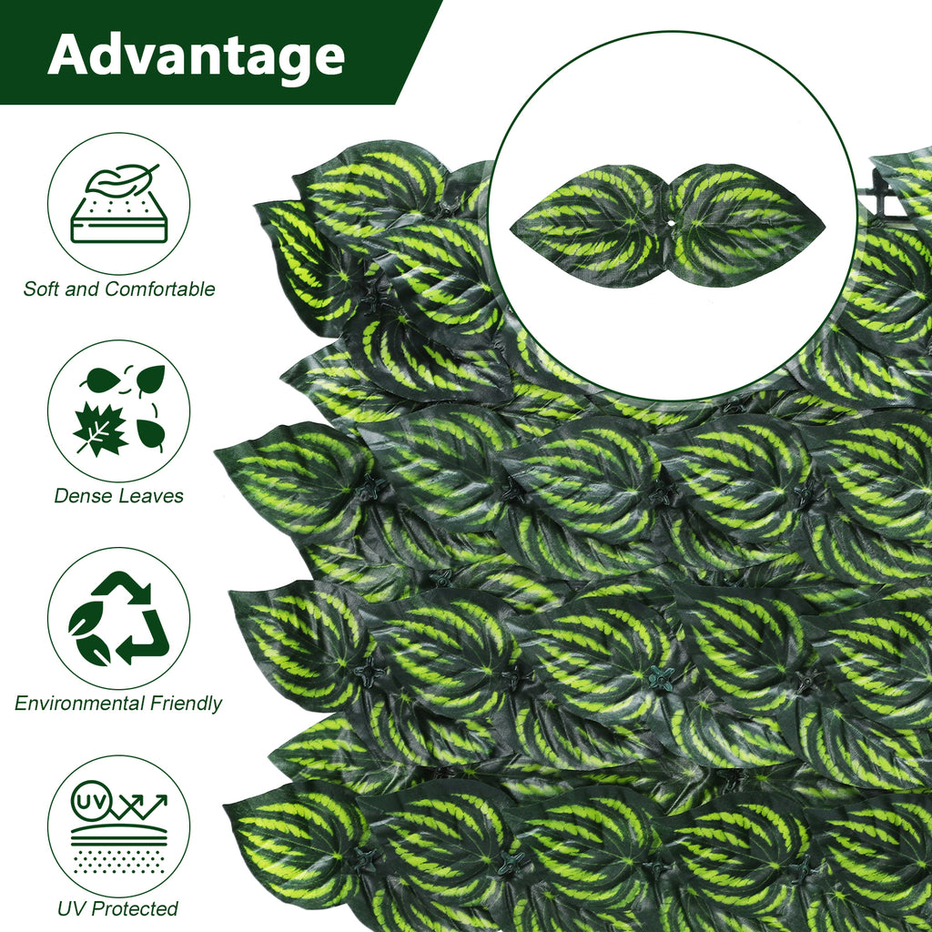 24-Pack Artificial Green Wall Panels - 15inchx11inch Expandable Privacy Fence for Balcony & Indoor Decor