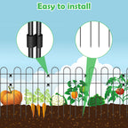 10/20/30 Pack Decorative Garden Fence, 16.5in H Rustproof Metal Wire Animal Barrier for Dogs & Rabbits, Border Fence for Landscaping