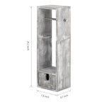 Rustic Wood Toilet Paper Holder Stand - Free-Standing Tissue Dispenser with Storage Drawer & Phone Shelf