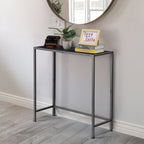 31.5" Industrial Console Table with Sturdy Metal Frame - Multi-Purpose Sofa Table for Entryway, Office Reception & Living Room, Black