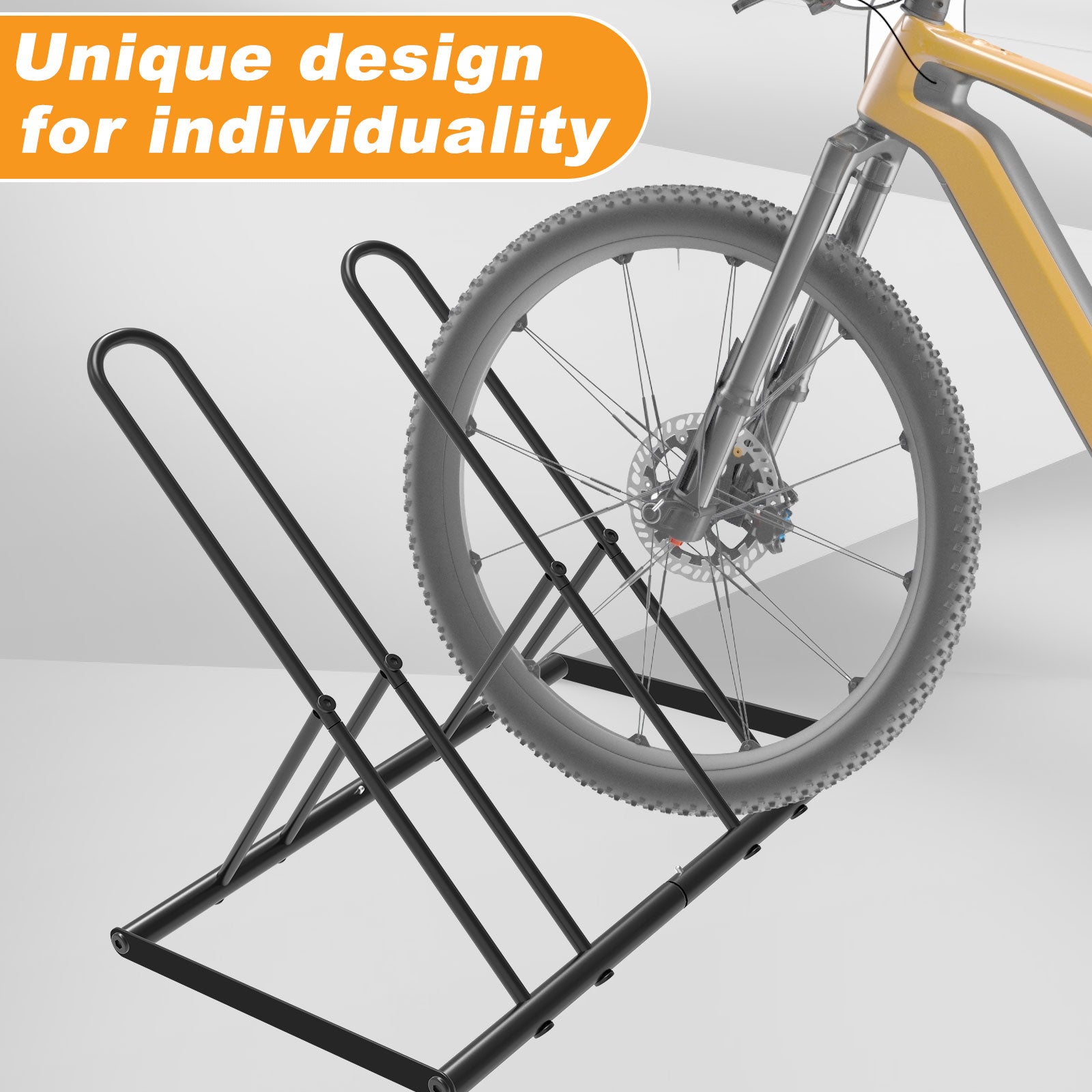 2-Bike Adjustable Floor Parking Rack - Heavy Duty Metal Bicycle Storage Stand for Garage & Outdoor