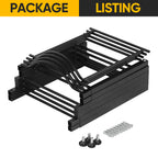 4-Tier 5 Gallon Water Bottle Holder Rack - Heavy Duty Stackable Water Jug Storage Organizer for Kitchen, Office & Breakroom, Black