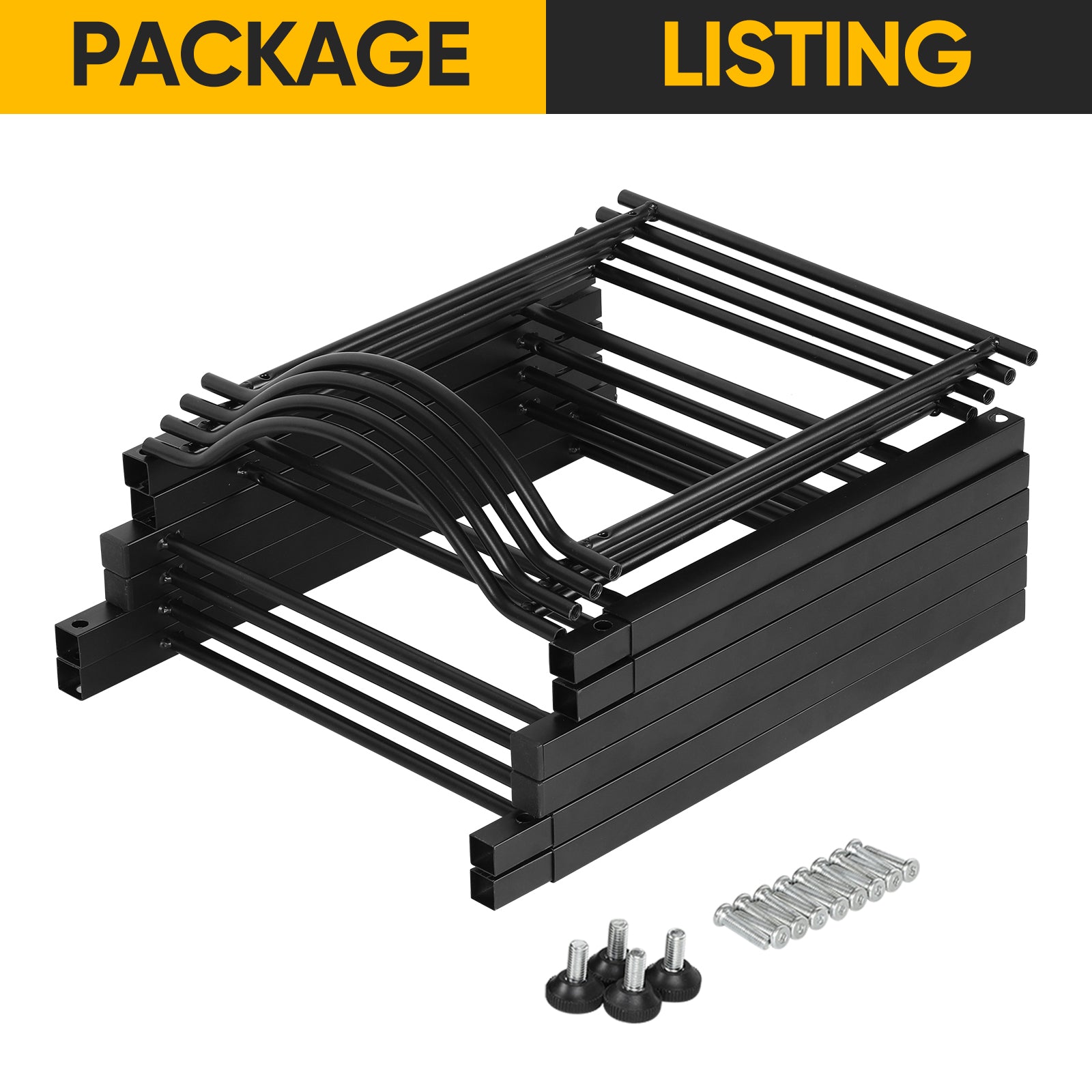 4-Tier 5 Gallon Water Bottle Holder Rack - Heavy Duty Stackable Water Jug Storage Organizer for Kitchen, Office & Breakroom, Black