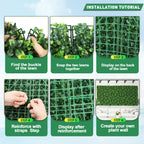 6-Pack Artificial Grass Wall Panels - Boxwood Hedge Backdrop for Interior & Exterior Decoration