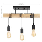 3-Piece Lighting Collection: Includes 66" Industrial Floor Lamp, 3-Light Ceiling Fixture, and Bedside Table Lamp with Dual USB Ports (Bulbs Not Included)