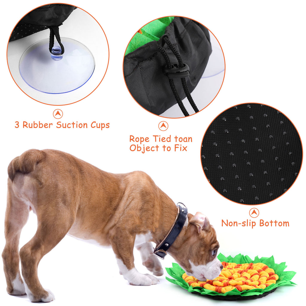 Interactive Canine Enrichment Mat - Stimulates Instinctual Foraging, Slow Feeder Puzzle, and Nosework Training Pad for Small Pets