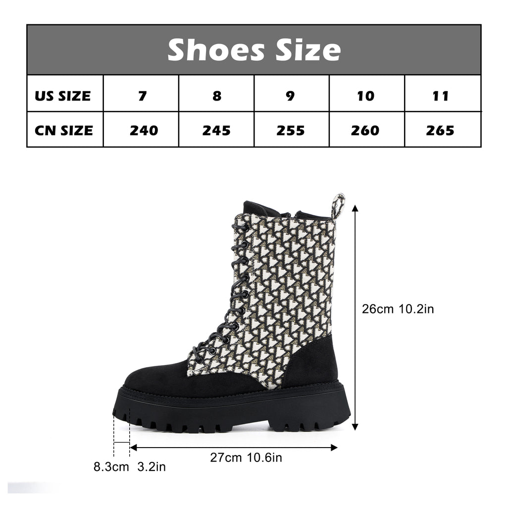 Women's Fashion Boots Ankle Boots, Lace Up Boots with Inside Zipper, Heel Height 2.04 inches. Casual fashion fall and winter boots shoes Size:7-11