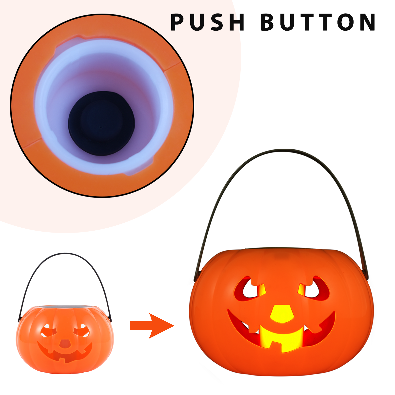 1 Halloween Pumpkin Lantern, Halloween Pumpkin Lantern Decoration. Suitable for Indoor/outdoor Horror Party Decorations (batteries Not Included), The Perfect Halloween Decoration.