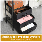 Heavy-Duty Garment Rack with 3 Fabric Drawers - Freestanding Clothes Closet Stand with Top Storage Shelf