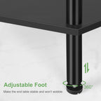 Bamboo Hexagonal End Table Set of 2 - 2-Tier Side Table & Nightstand for Small Spaces, Black