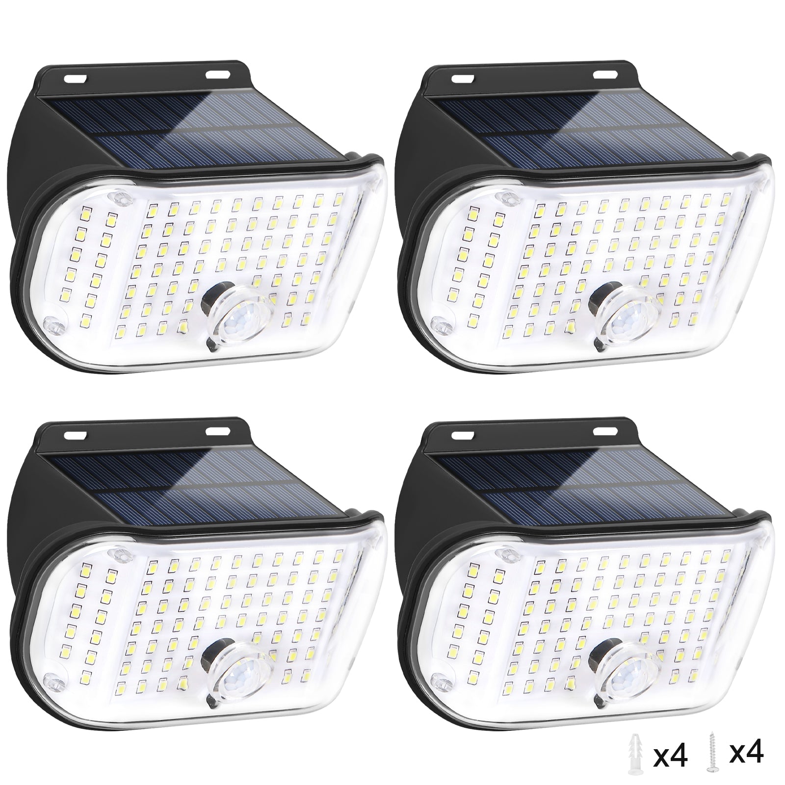 Solar Wall Lights Outdoor 2-Pack, IP65 Waterproof Motion Sensor Security Lights with 4 Lighting Modes