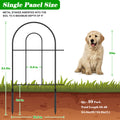 24.5" (H) x 10ft (L) Decorative Garden Fence - 10-Panel Rustproof Metal Border for Animals & Flower Beds, Easy No-Dig Install Yard Fencing, Black