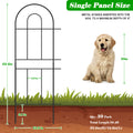 32" (H) x 10ft (L) Decorative Garden Fence - 10-Panel Rustproof Metal Wire Border & Animal Barrier for Dogs, No-Dig Landscape Fencing, Black