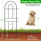 32" (H) x 10ft (L) Decorative Garden Fence - 10-Panel Rustproof Metal Wire Border & Animal Barrier for Dogs, No-Dig Landscape Fencing, Black