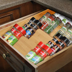 Four-Tier Bamboo Spice Rack Space-saving Kitchen Organization and Seasoning Display Solution Natural Bamboo Wood Finish