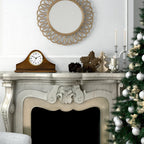 Arched Wooden Mantel Clock - Battery Operated Traditional Table Clock for Living Room, Fireplace & Office,