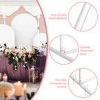 Arch Backdrop Stand and Cover Set 6FT, 5FT, 4FT, Wedding Arches for Ceremony Party Decoraion, Metal Balloon Party Arch Stand with Cover, for Wedding, Birthday, Bridal Baby Shower Ceremony Decoration