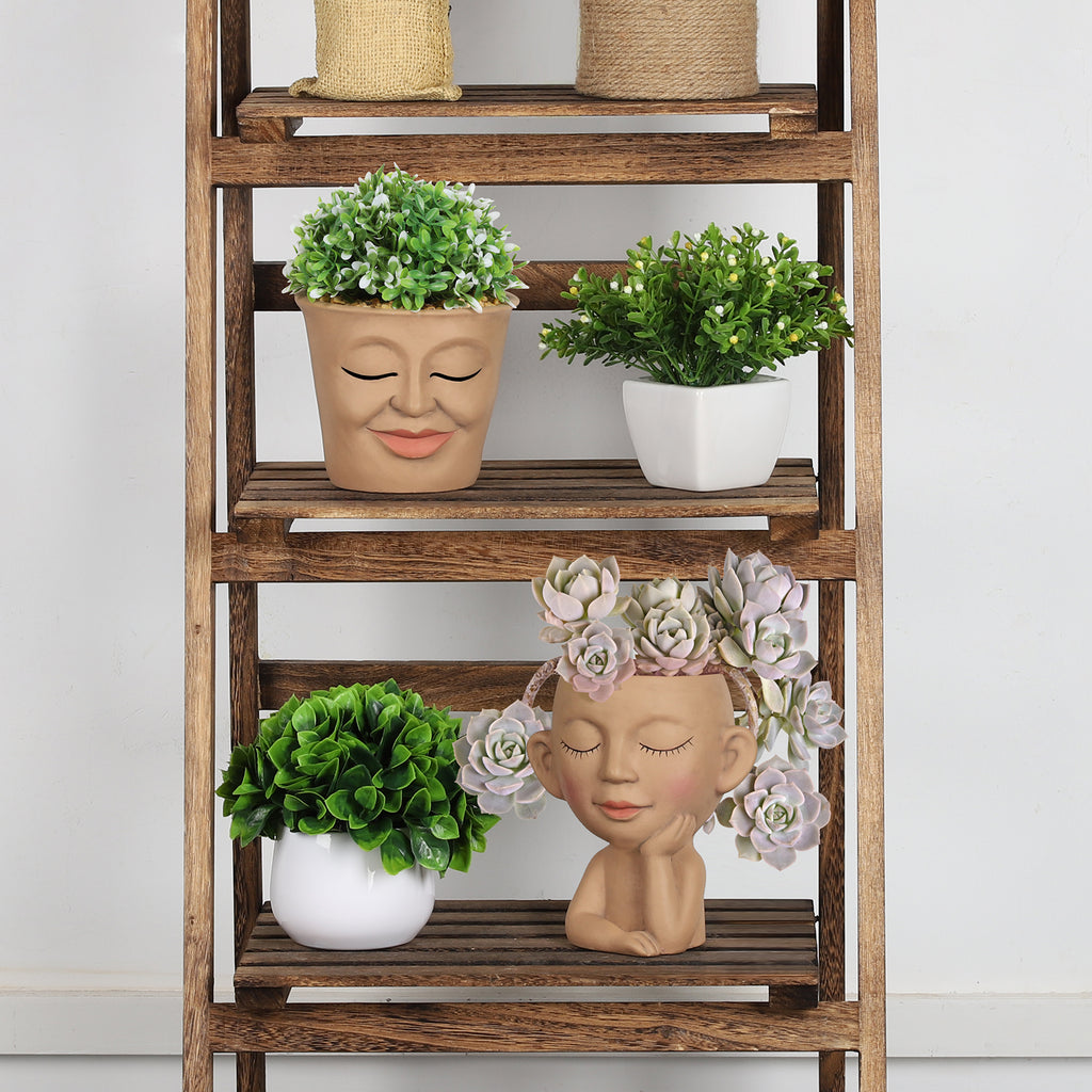 2-Pack Face Planter Pots with Drainage Hole - Cute Lady Head Succulent Pots for Indoor/Outdoor Decor