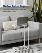 2-Pack C-Shaped Side Tables, White Slim Sofa End Tables, Laptop & Snack Table for Small Spaces, Living Room & Bedroom