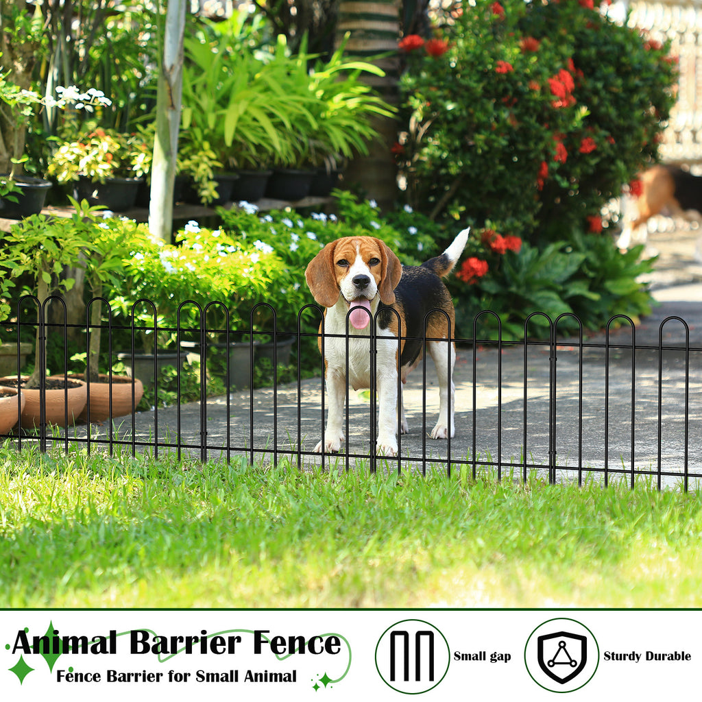 20-Pack Decorative Garden Fence, 16.5"H x 21ft Rustproof Metal Animal Barrier for Yard, Dog & Flower Bed Border,