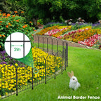 10-Pack Arch Garden Fence with Plastic Stakes, No-Dig Metal Pet Barrier for Flower Bed Border