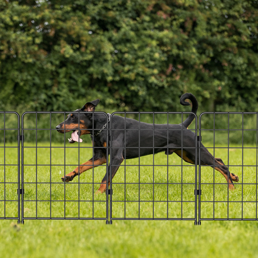 10-Pack Decorative Garden Fence, 24inch H Animal Barrier Metal Wire Fencing for Yard & Flower Beds