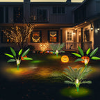 2pcs Solar Palm Simulation Plant, 8 Kinds of Lighting Mode, Suitable for Courtyard and Other Festive Decoration Courtyard Courtyard Garden Sidewalk Landscape