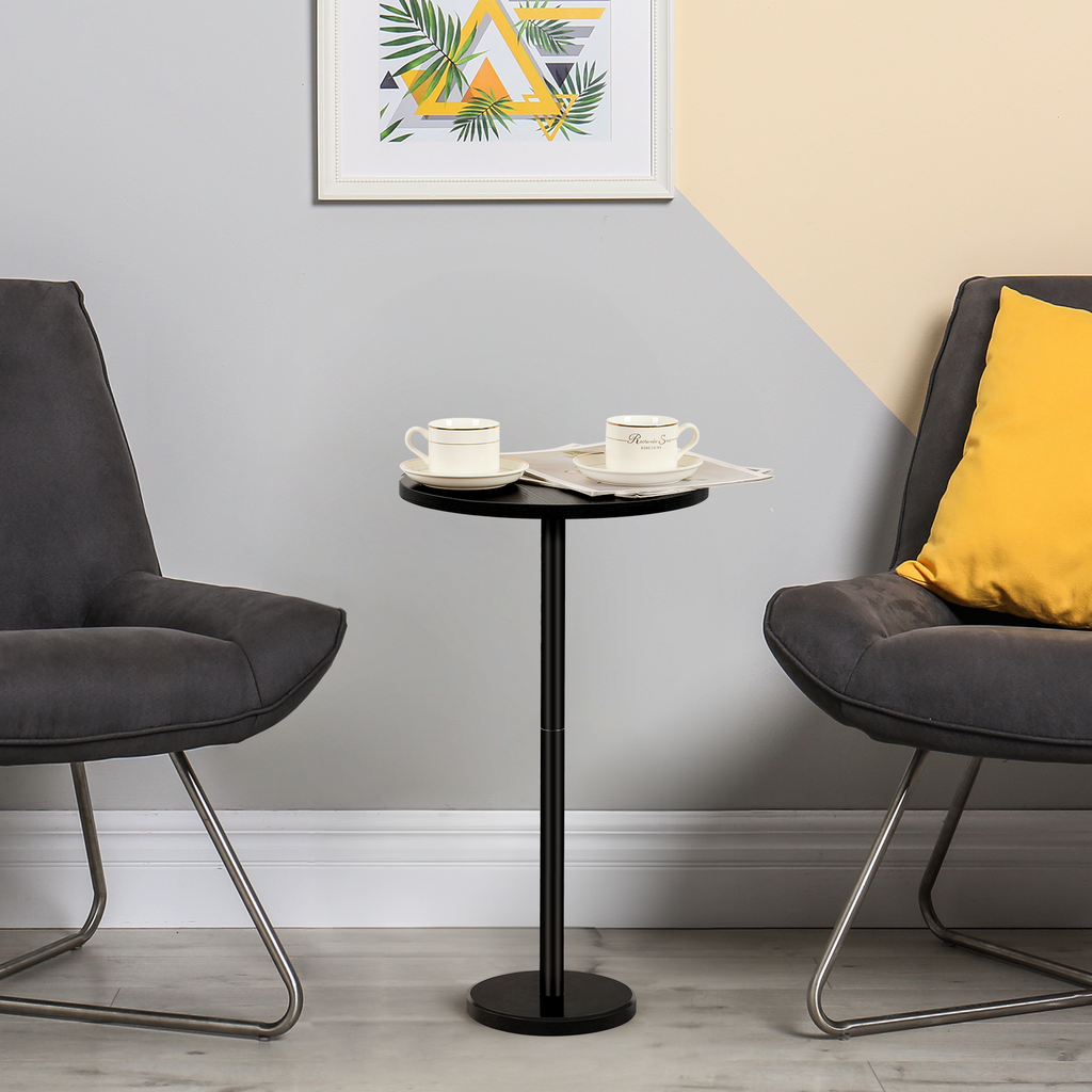 Set of 2 Round Side Tables - Modern Accent End Table with Marble Base for Living Room & Patio