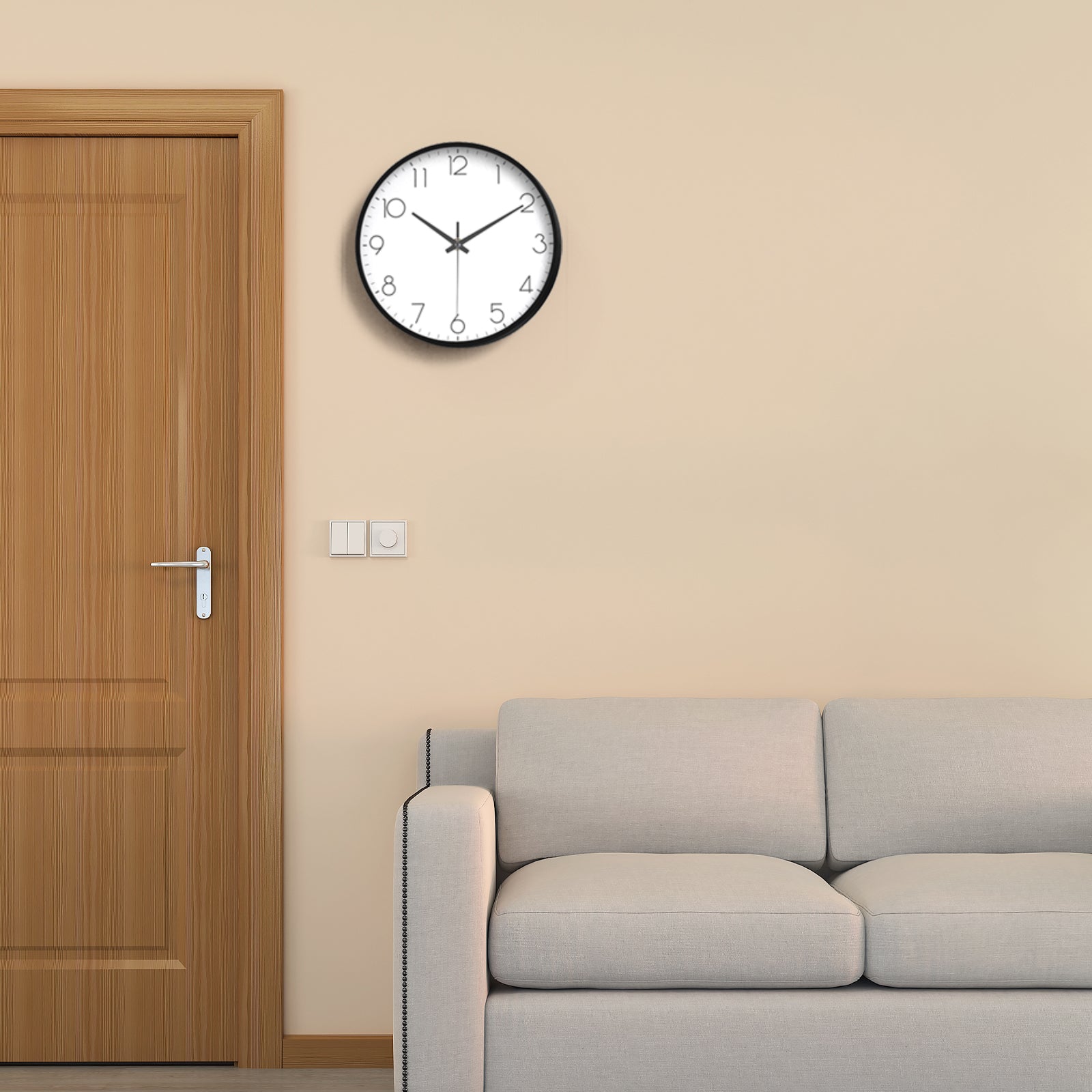 10 Inch Black, Rose Gold Wall Clock Battery Operated Silent & Non-Ticking Wall Clock for Home Office Bathroom, Living Room, Kitchen