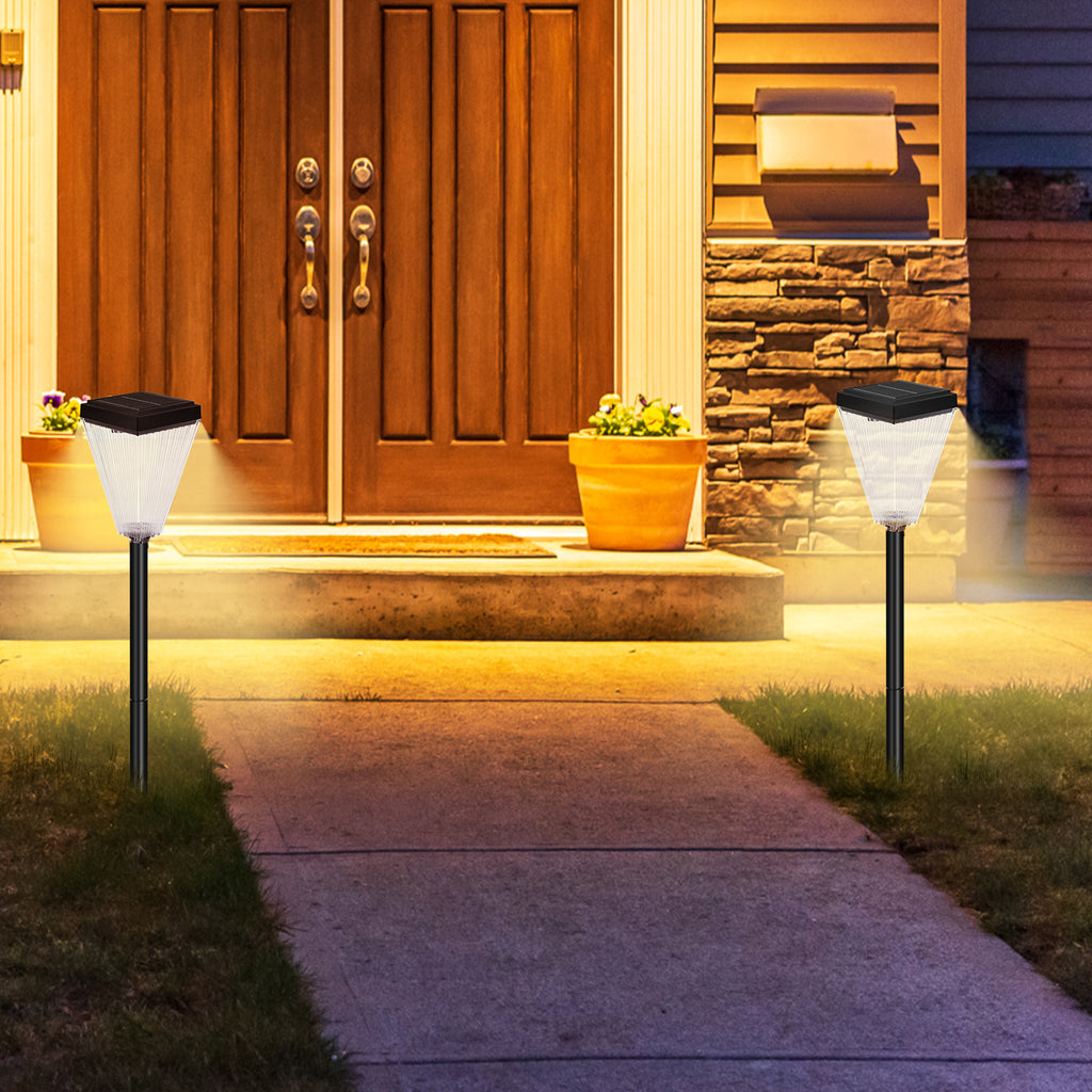 2-Pack Solar Lamp Post Lights, Waterproof Outdoor Solar Pillar Lights for Garden & Yard
