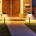2-Pack Solar Lamp Post Lights, Waterproof Outdoor Solar Pillar Lights for Garden & Yard