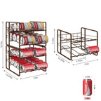 2pcs Stackable Soda Can Organizer for Refrigerator - Metal Pull-Out Shelf, Space-Saving Fridge Storage Rack for Canned Food, Kitchen Countertops & Cabinets, Black, Soda Can Holder, Utility Racks