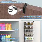 8-Tier Over the Door Pantry Organizer, Heavy-Duty Metal Spice Rack with Adjustable Baskets, Space-Saving Kitchen and Closet Storage Rack,