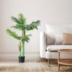 4FT Artificial Palm Tree - Lifelike Faux Tropical Plant in Pot - Realistic Textured Trunk & Silk Leaves for Indoor Home Office & Holiday Decor