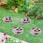 2 Pack Gnome Garden Stepping Stones, 10 Inch Decorative Path Stones with Bless this Home for Yard Patio & Walkway