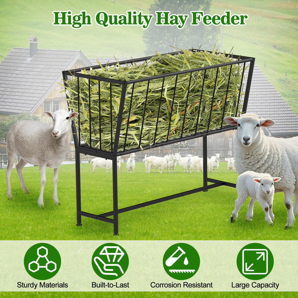 Heavy-Duty Metal Goats & Sheep Hay Feeder with Stand