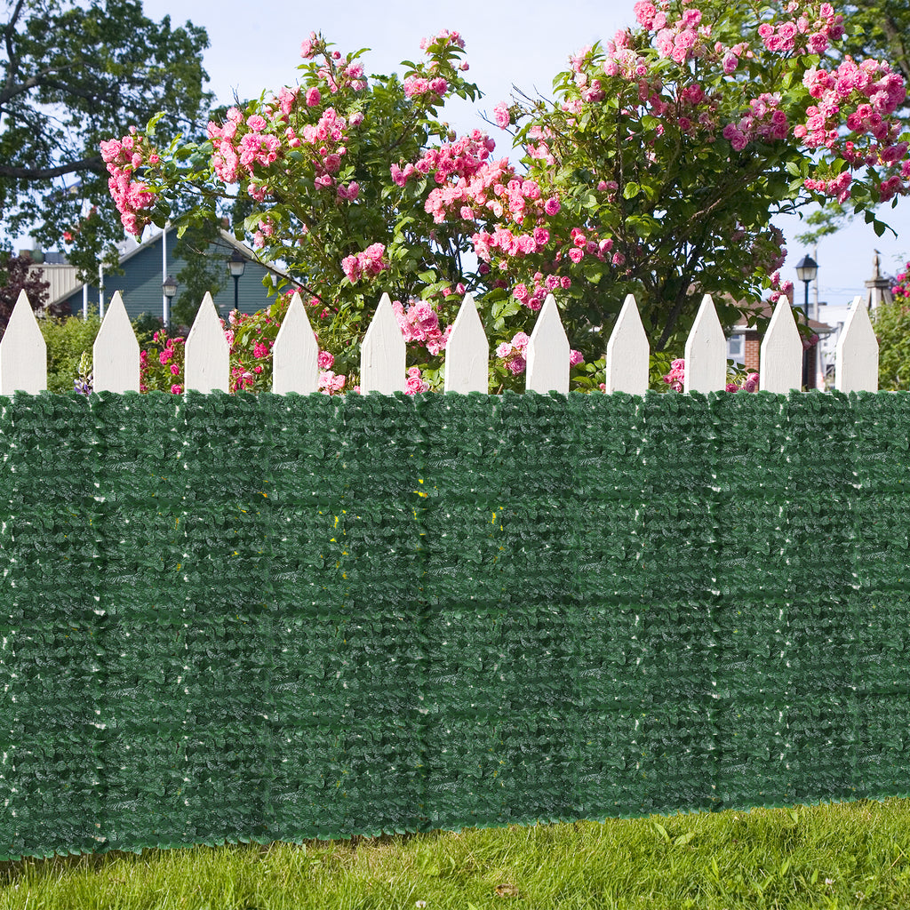 Artifical Ivy Privacy Fence (Green Apple Style) - 47.2inch x 157.5inch(40 pieces) Faux Vine Wall for Garden & Balcony