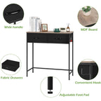 31. 5 inches Entryway Table Console Table with 2 Fabric Drawers Sofa Table Narrow Long with Side Hooks for Living Room, Couch, Hallway, Foyer, Kitchen Counter, Office