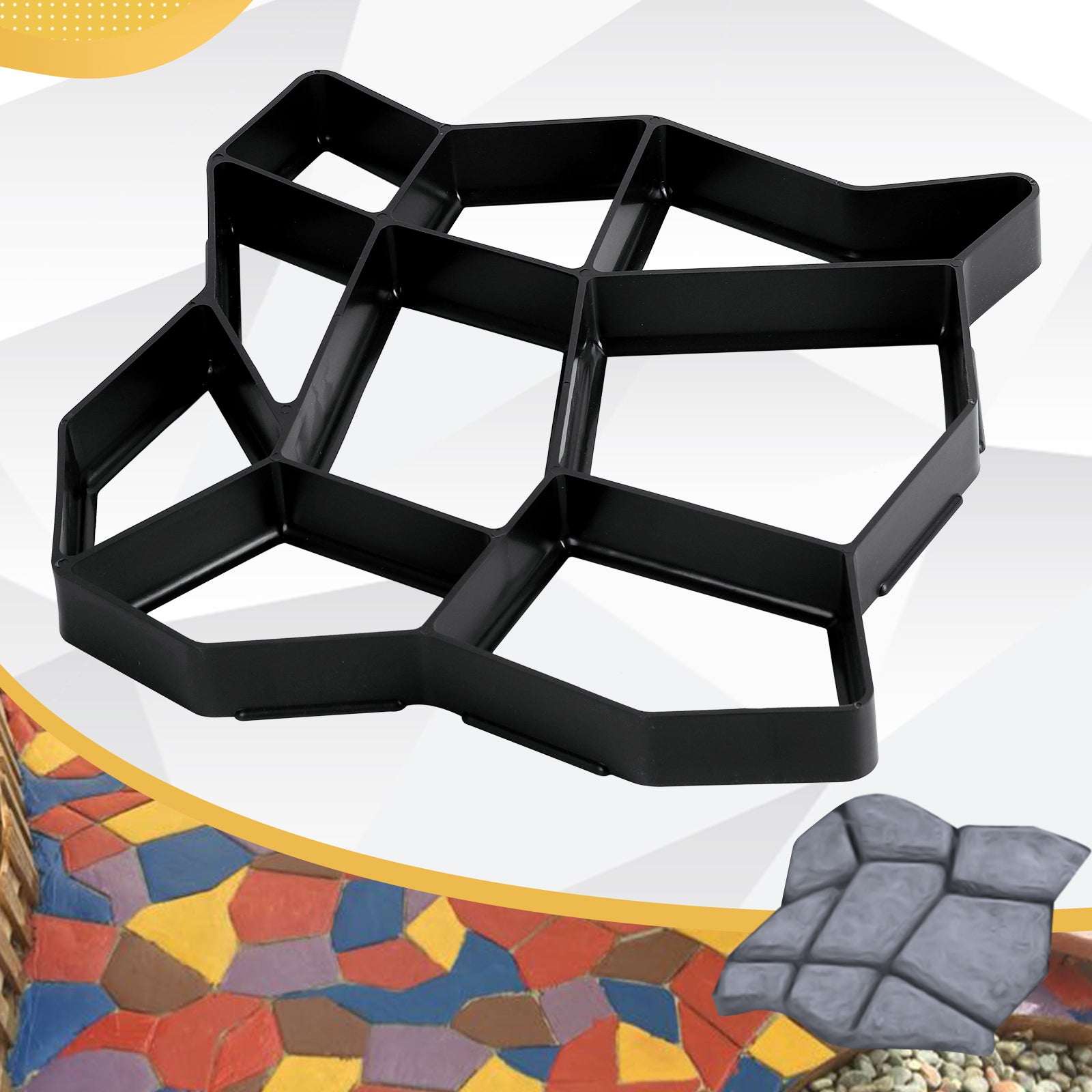 Walk Path Maker Unique Stone Mold for Paving Concrete Pavement Stepping Stones Garden Walkway