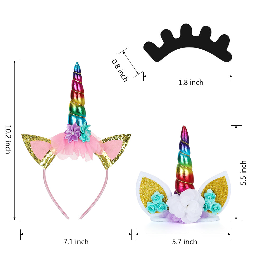 Vibrant Unicorn Horn Topper with Floral Details and Eyelashes for Birthdays, Weddings, and Themed Parties