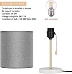 Small Marble Base Bedside Lamp with Gold Accents， Modern Nightstand Light for Kids Room and Office.
