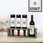 Countertop Wine Rack, Tabletop Wine Bottle Holder for 4 Bottles, Freestanding Wine Rack Compact Storage for Wine Cellar Bar Cabinet Kitchen Dining Room