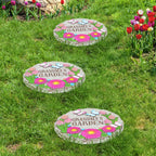 2-Pack Grandma's Garden Stepping Stones - 10inch Decorative Outdoor Pavers - Floral Design Walkway Stones, Heartfelt Gift for Nana